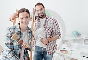 Creative couple renovating their house