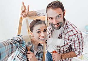 Creative couple renovating their house