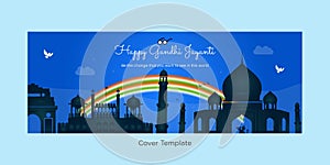 Creative cover design of happy Gandhi Jayanti