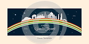 Creative cover design of happy Gandhi Jayanti