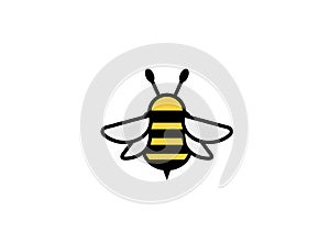 Creative Cute Bumblebee Insect Logo photo