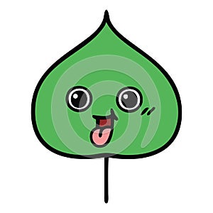 A creative cute cartoon expressional leaf