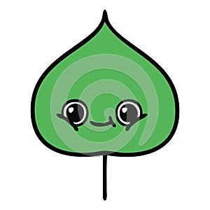 A creative cute cartoon expressional leaf