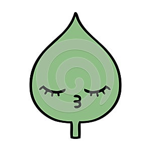 A creative cute cartoon expressional leaf photo