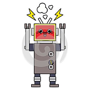 A creative cute cartoon happy robot