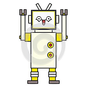 A creative cute cartoon happy robot