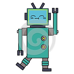 A creative cute cartoon happy robot