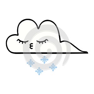 A creative cute cartoon snow cloud