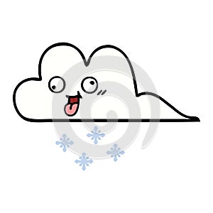 A creative cute cartoon snow cloud
