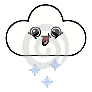 A creative cute cartoon snow cloud