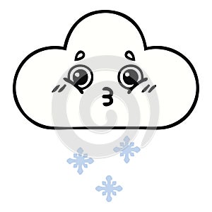 A creative cute cartoon snow cloud