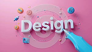 Creative 3D Design Concept with Digital Tools