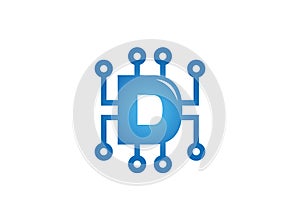 Creative D Letter Technology Logo photo