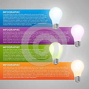 Creative 3D light bulb infographics design template.