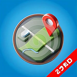 Creative 3D Map Location Icon Design photo