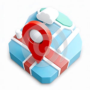 Creative 3D Map Location Icon Design photo