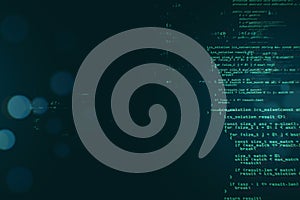 Creative dark coding texture with text