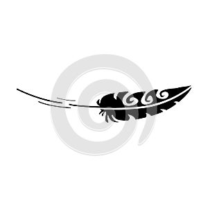 Creative decorative Writing Feather icon, flat design. Symbol of writing, publishing-house. vector illustration isolated on white