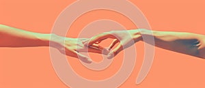Creative depiction of hands forming a bridge symbolizing cooperation and teamwork minimalist style photo