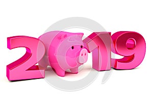 Creative design concept. Festive background for seasonal flyers, invitations and greeting cards. New year of the pig, 2019 calenda