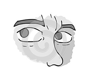 Creative design of face looking draw