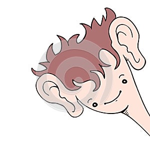 Funny big ears boy draw