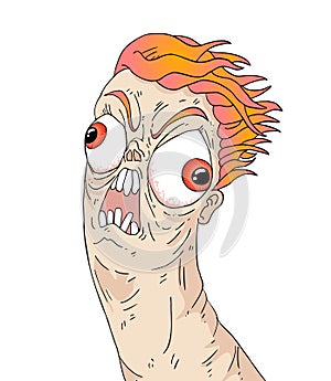 Funny crazy face draw