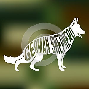 Creative design of german shepherd breed dog