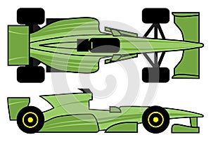 Green racing car
