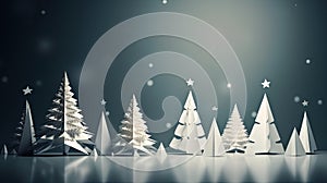 Creative design of party background with Christmas tree. flyer, greeting card. AI generative