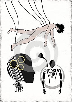 Imaginative robots illustration