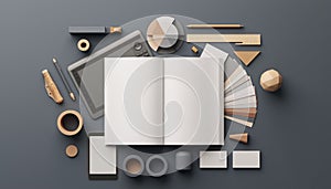 Creative Design Tools and Materials Flat Lay