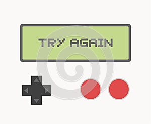 Creative design of vintage videogame screen and control