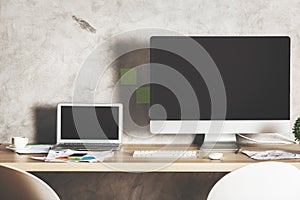 Creative designer desktop with devices