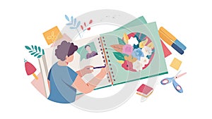 Creative Designer Working on a Digital Color Palette, vector design Generative AI