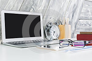 Creative designer workplace closeup