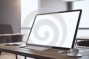 Creative desk with white computer