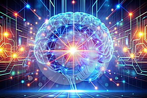 Creative Digital Brain Background Representing Artificial Intelligence and Technology