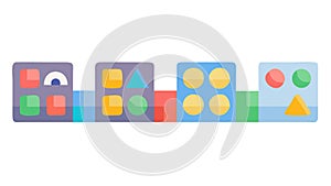 Creative Digital Building Blocks, Playful Tech Vector Design, vector design Generative AI