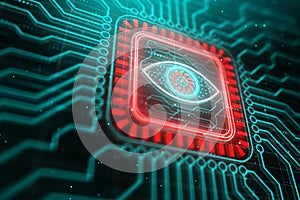 Creative digital circuit eye wallpaper