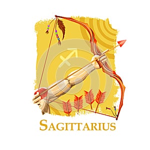 Creative digital illustration of astrological sign Sagittarius. Ninth of twelve signs in zodiac. Horoscope fire element photo