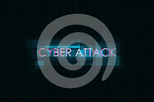 Creative digital text on background. Cyber attack, technology and ai concept. 3D Rendering