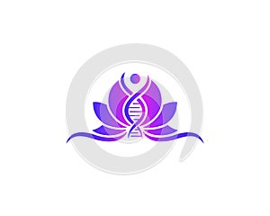 Creative DNA Leaf Wellness Yoga Logo Design