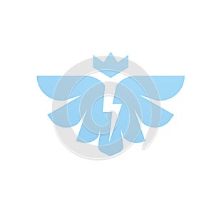 Creative Eagle Wing Concept, power and crown symbol