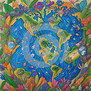 Creative Earth Day artwork that celebrates the beauty and diversity