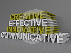 Creative effective innovative communicative words