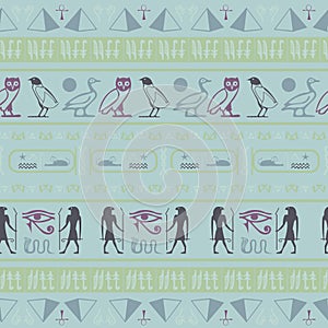 Creative egyptian motifs seamless background.