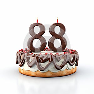 Creative Eighty-eighth Birthday Cake With Octane Render Style