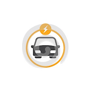 creative electric car icon symbol vector on white background