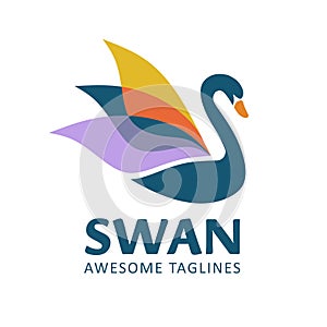 Creative and elegant swan logo